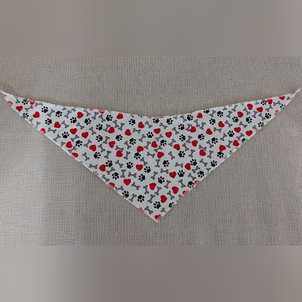 Brand New Dog Bandana - Paw Prints & Hearts